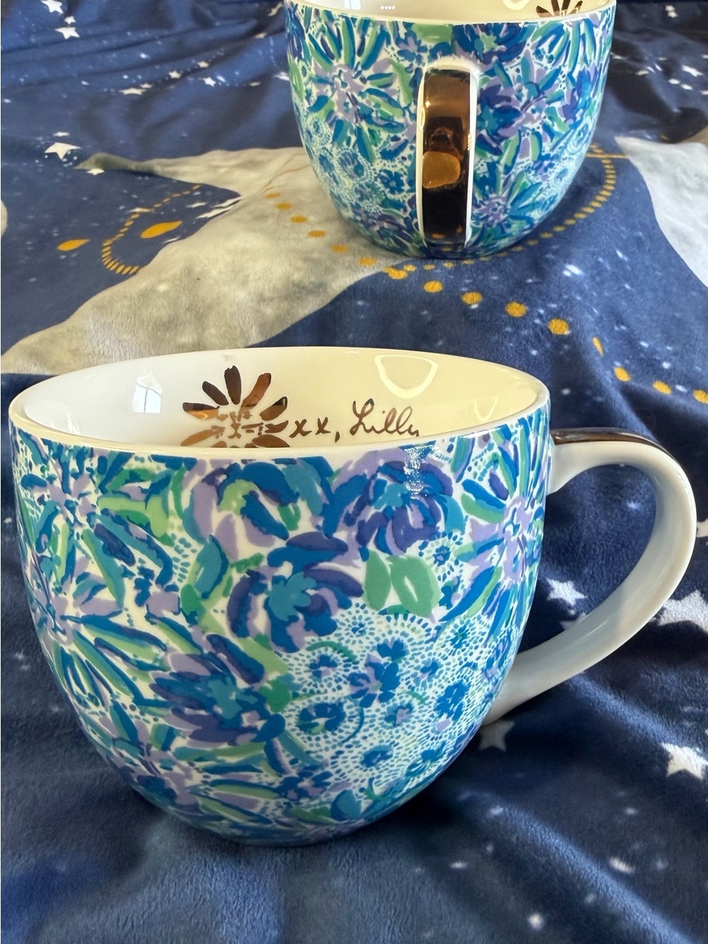 Lilly Pulitzer High Manetenance Ceramic Mug with Gold Handle Accent